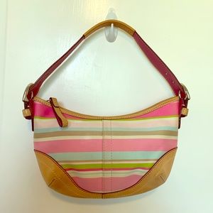 Striped Pink Coach Purse